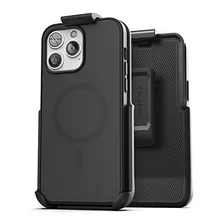 Funda Negra Para iPhone 14 Pro Max Con Magsafe Clip Cinturon