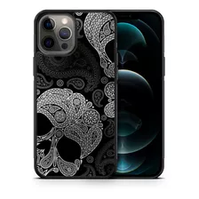 Funda Protectora Para iPhone Calavera Cachemira Tpu Case