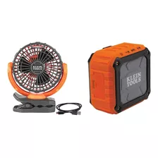 Klein Tools Pjsfm1 Ventilador Recargable A Batería Y Altavoz