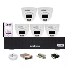 Kit Intelbras 5 Vhd 1220d Full Color Dvr Mhdx 3008c C/hd 1tb