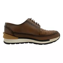 Tenis Casual Franco Cuadra Brandy Avestruz Agujetas Piel 