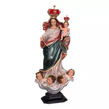 Imagem Nossa Senhora Do Rosário 105cm Resina Olhos De Vidro