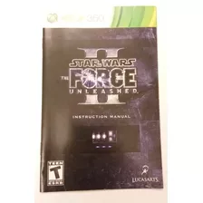 Star Wars The Force Unleashed 2 Xbox 360 Solo Manual Booklet