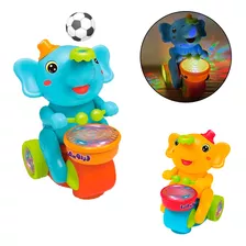 Brinquedo Infantil Elefante Musical Anda Bate Volta Dança Cor Azul