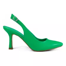 Zapatilla Media Dama Lady Paulina Semi Abierta Verde Selma 1