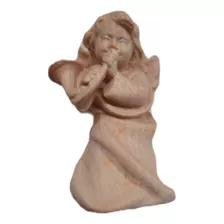 B. Antigo - Escultura Italiana Em Madeira De Anjo Com Trompa