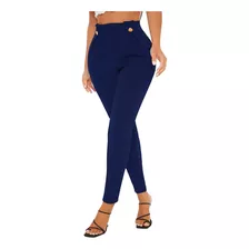 Pantalon Dama Vestir Moda Stretch Tiro Alto Oficina Formal