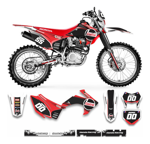 Kit Adesivo Moto Cross Trilha Crf 230 0,20mm Biker Lm266