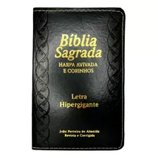 Bíblia Sagrada Rc Harpa Avivada E Corinhos Letra Hipergigante Editorial Luxo Cor Preta Con Índice