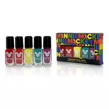 Set De 5 Esmaltes De Uñas Mickey Rainbow