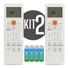 Kit 2 Controle Ar Condicionado Para Samsung Inverter Split