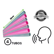 Kit 4 Tubo Ressonância Lax Vox Exercício Vocal Silicone 35cm