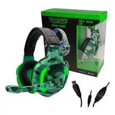 Headset Gamer Fone Para Pc Video Game Camuflado Tecdrive