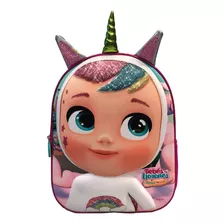 Mochila 3d Niñas Cry Babies Dreamy Bebe Llorones Unicornio Color Rosa