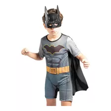 Fantasia Infantil Premium Batman Roupa Com Capa E Máscara