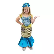 Disfraz Talla Small (3|4) Para Niñas De Sirena Halloween