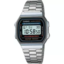 Relógio Casio Masculino Ref: A168wa-1wdf Vintage Prateado