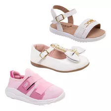 Combo Sapato Infantil Menina Tenis E Sandalia Feminina Kids