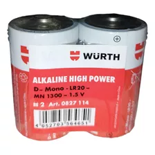 Pack 2 Pilas D Alcalina High Power 1.5v Wurth