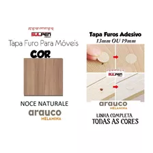 Kit 3 Cartelas Tapa Furo 13mm - Noce Naturale Arauco