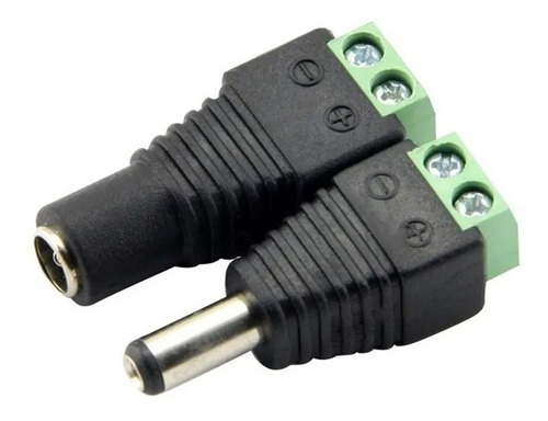 Kit Conector Ficha Plug Macho Hembra Alimentacion Camaras