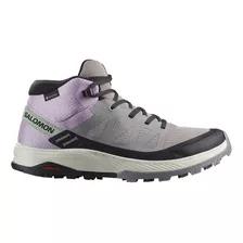 Zapatilla Mujer Outrise Mid Gtx W Gris Claro Salomon