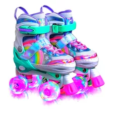 Patins Quad Top Tam,/ajustável Rainbow Rodinhas Led + Barato