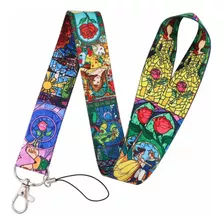 Lanyard Porta Credencial De Princesa Bella Y Bestia Nuevo