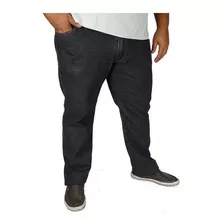 Calça Jeans Masculina Tradicional Com Lycra Reta Plus Size