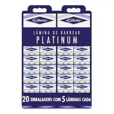 Gillette Platinum Duplo Fio Aço Inoxidavel Cartela Com 20un