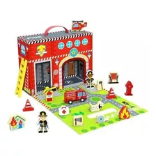 Caixa Divertida Bombeiros 18pcs Brinquedo Portátil Tooky Toy Quantidade De Peças 18