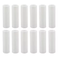 Creative Hobbies Set Of 12, 3 Inch Tall White Plastic Candl