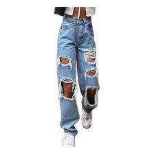 Jeans De Mujer Pantalones Rotos Grandes