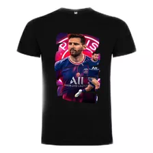 Polera Messi Psg Football 100% Algodón 