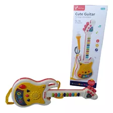 Guitarra Com Microfone Infantil Brinquedo Musical