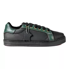 Tenis Hombre Sneakers Negros Det Verde, Rojo Alexis Roman