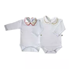 Kit Roupa De Bebe 2 Peças Body Manga Longa Menina