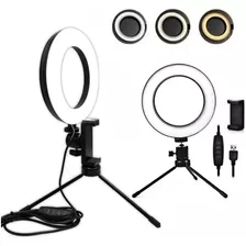 Luminador Ring Ligth Anel Luz 16cm Make Foto Tripé Sup Cel