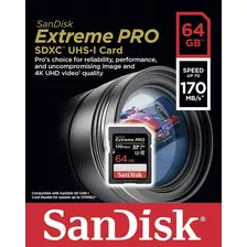 Cartão Memória Sdxc 64gb Sandisk Extreme Pro 95mb/s Uhs-1 U3