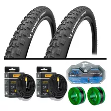 Par Pneu Michelin Force 29x2.25 Aro 29 + 2 Camara + 2 Fita Cor Preto