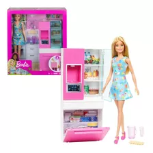 Barbie Set Juego Refrigerador Muñeca Accesorios De Cocina 