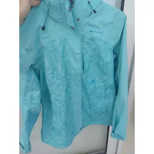 Campera Quechua Turquesa Con Flores