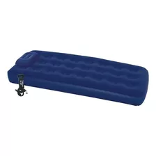 Colchon Inflable Una 1 Plaza + Almohada + Inflador Bestway Color Azul