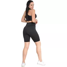 Bermuda Feminina Ciclista Legging Poliamida Academia Lisa