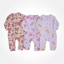 Combo 3 Peças Macacão Para Bebe De Soft Inverno Quentinho