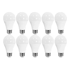 Paquete 10 Focos Led 8.5w Rosca E27 Tamaño A19 600 Lumenes Luz Fria 6500k Lampara Candil Farol Watts Frio Ahorradores La-6009 Watt Lite