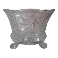 Antigo Centro De Mesa - Bomboniere Cristal Lapidado 15 Cm