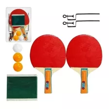 Kit Ping Pong Tênis De Mesa 2 Raquetes + 3 Bolinhas + Rede