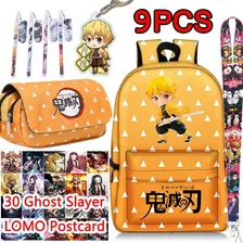 Juego De 9 Mochilas Para Estudiantes De Anime Kimetsu No Yai