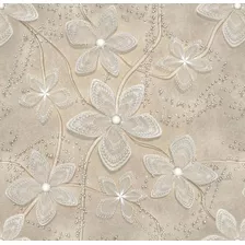 Papel De Parede Adesivo P/ Quarto Flores Folhas De Seda 10m